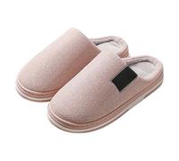 Slippers Women's Non-Slip Winter Comfortable Warm Slippers Plush Warm Wide Fit Slippers Slip-On Slippers for Men and Women Wide Feet Soft Slippers Silent Slippers, pink, 8 UK