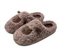 Slippers Women's Plush Alpaca Slippers Women's Winter Cute Mules Slippers Non-Slip Household Shoes Felt Slippers Comfortable Couples Slippers House Slippers Plush Slippers, brown, 8 UK