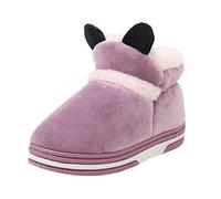 Slippers Women's Plush Lined House Boots Memory Foam Winter Slippers Boots Winter Boots with Memory Foam Insole Warm Slippers Non-Slip for Indoor Plush Lined Hut Boots, 02 Purple, 5
