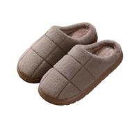 Slippers Women's Retro Slippers Thick Non-Slip Sole Slippers Cotton Thick Warm House Slippers Indoor Silent Slippers with Open Heels, 02 coffee, 50.5 EU