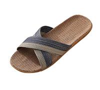 Slippers Womens Slip On Wide Fit Flat Comfortable Sandals Summer Knitted Cool Breathable Anti-Slip Casual Shoes Outdoor Lightweight Practical Slippers Footwear Navy