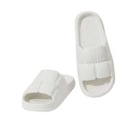 Slippers Women's Soft Sole Slippers Summer Comfortable Cloud Shoes Breathable Lightweight Bathing Shoes Non-Slip Summer Shoes Casual Shower Shoes Solid Slippers Slip On Bathing Slippers, White, 8 UK