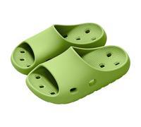 Slippers Women's Summer Soft Bathing Shoes Slippers Indoor Lightweight Shower Shoes Breathable Mules Quick-Drying Casual Flat Slippers Non-Slip Beach Shoes, light green, 36 EU