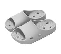 Slippers Women's Summer Soft Bathing Shoes Slippers Indoor Lightweight Shower Shoes Breathable Mules Quick-Drying Casual Flat Slippers Non-Slip Beach Shoes, lightgrey, 9 UK