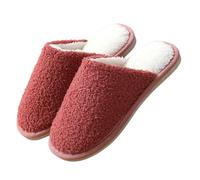 Slippers Women's Warm Winter Slippers Women's Plush Lined Felt Slippers Memory Foam Closed Comfortable Slippers with Soft Sole Cuddly Slippers Heated Winter Slippers at Home, Red (watermelon red), 7