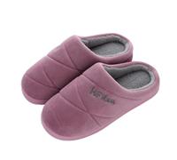 Slippers Women's Warm Winter Slippers Women's Plush Lined Felt Slippers Slip On Comfortable Flat Slippers with Soft Sole Cuddly Slippers Heated Winter Slippers Indoor Outdoor, purple, 4 UK