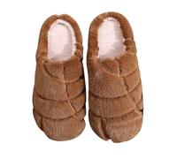 Slippers Women's Warm Winter Slippers Women's Plush Lined Felt Slippers Slip On Comfortable Non-Slip Slippers with Soft Sole Winter Slippers Elegant Cuddly Slippers Indoor Outdoor, coffee, 12 UK