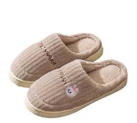 Slippers Women's Winter Comfortable House Slippers Women's Plush Slippers Autumn Winter Slippers Suede Slippers for Couples Home Shoes Warm Winter Slippers Soft Slippers, darkgray, 6 UK