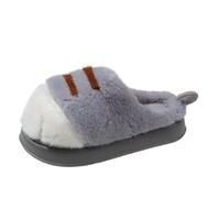 Slippers Women's Winter Comfortable, Plush Slippers Women's Cute Slippers Super Soft House Slippers Front Closed Home Shoes Fluffy Cotton Shoes Fuzzy Slippers Warm Slippers, gray, 6 UK