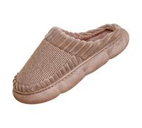 Slippers Women's Winter Garden Slippers Men Women Slippers Fluffy Slippers Soft Non-Slip House Slippers Cuddly Cotton Shoes Lovers Couple Slippers Outdoor Slip-On Shoes, coffee, 10 UK