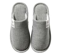 Slippers Women's Winter Linen Slippers Breathable Guest Slippers Lightweight Comfortable Flat Slides Non-Slip Sole Indoor Shoes House Slippers Warm Slippers Hut Shoes at Home Hotel, gray, 9 UK