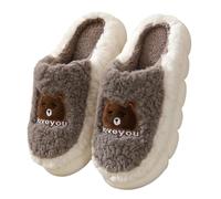 Slippers Women's Winter Memory Foam Slippers Plush Warm Slippers Women Cute Fluffy House Slippers Cosy Soft Plush Slippers Cuddly Slippers Winter Shoes for Home, Indoor, coffee, 9 UK