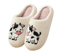 Slippers Women's Winter Men's Warm Cuddly Slippers Soft Plush Animal Slippers Cute Cartoon House Slippers Cuddly Warm Shoes Indoor Girls Women Non-Slip Comfortable Slippers, black, 10 UK
