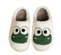 Slippers Women's Winter Men's Warm Cuddly Slippers Soft Plush Animal Slippers Cute Cartoon House Slippers Cuddly Warm Shoes Indoor Girls Women Non-Slip Comfortable Slippers, Mint green, 9 UK
