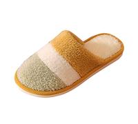 Slippers Women's Winter Non-Slip Slippers Women's Comfortable Soft Lightweight Faux Alpaca Felt Slippers Memory Foam House Slippers Winter Slippers House Bedroom Cuddly Warm Shoes, yellow, 4 UK