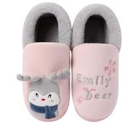Slippers Women's Winter Plush Slippers Adult Girls Warm Lined Mules Soft Comfortable Slippers Fluffy Shoes Flat Felt Slippers Non-Slip Slippers, pink, 5 UK