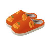 Slippers Women's Winter Plush Slippers Men Warm Cooking Felt Slippers | Slippers Women's Cotton Washable Halloween Festive Print Cat Fur Shoes Kapcie Damskie Cork Sole Fluffy Slippers