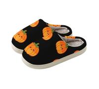 Slippers Women's Winter Plush Slippers Men Warm Cooking Felt Slippers | Slippers Women's Cotton Washable Halloween Festive Print Cat Fur Shoes Kapcie Damskie Cork Sole Fluffy Slippers