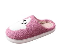 Slippers Women's Winter Plush Warm Halloween Slippers Lantern Pumpkin Spider Print House Slippers Cotton Soft Plush Slippers Fuzzy Fluffy Warm Slippers House Slippers for Halloween, Purple 4, 7 UK