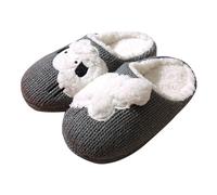 Slippers Women's Winter Slippers Men's Plush Slippers for Halloween Christmas Fluffy House Slippers Lined Slippers Funny Holiday Shoes Cute Animal Slippers Felt Slippers, White, 2.5