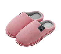 Slippers Women's Winter Warm Comfortable Classic Stripes Fluffy Plush Slippers Indoor Home Non-Slip Striped Flat Slippers Made of Memory Foam Household Shoes Slip-On Shoes, z05pink, 8 UK
