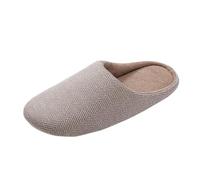 Slippers Women's Winter Warm Couples Winter at Home Warm Cotton Slippers Plain Men Women Couples Indoor Home Simple Silent Cotton Seniors Women, khaki, 8 UK