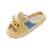 Slippers Women's Winter Warm Cute Lace Rabbit Parents Child Boys Girls Adults Indoor Outdoor House Wooden Floor Thickened Women Four Seasons Slippers Animals Plush, yellow, 4 UK