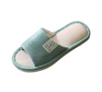 Slippers Women's Winter Warm Pair Shoes Indoor Non Slip Home Slippers Four Seasons for Women Ladies Felt Slippers, Green, 7 UK