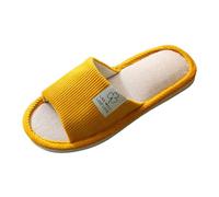 Slippers Women's Winter Warm Pair Shoes Indoor Non Slip Home Slippers Four Seasons for Women Ladies Felt Slippers, yellow, 4 UK