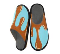Slippers Womens Women Home Slippers Indoor Sleepers s Women House Shoes Bed, Graffiti Art Brown Blue, 5.5/6