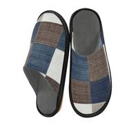 Slippers Womens Women Indoor Slippers Woman Memory Foam Home Slipper Bed, Vintage Retro Plaids, 6.5-7