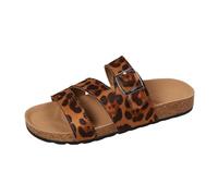 Slippers Womens Women's Vegan Toe-Loop Buckle Sandals Bork-30 (8,) Brown