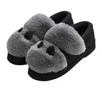 Slippers Women's Wool Solid Sole Closed Slippers Women's Felt Plush Slippers Esprit Winter Slippers Front Closed Felt Slippers Fluffy Rabbit Ears Cute Cuddly Slippers Aesthetic, black, 8 UK
