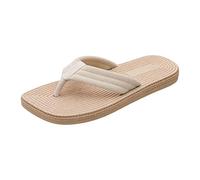 Slippers Women's Woven Flip Flops-Square Toe Thong Sandals Non-Slip Summer Beach Slides Flip Flop with Cushioned Strap Sandals Offering Great Arch Support and Comfort Walking Thong Sandal