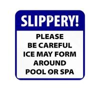 Slippery! Please Be Careful Ice May From Around Pool Or Spa Plaques And Signs Outdoor Funny Metal Sign 12X12 inch