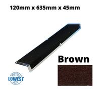 Slips Away 120mm X 45mm X 635mm Nosing Non Slip Decking Aluminium Screw Down Plates Brown