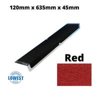 Slips Away 120mm X 45mm X 635mm Nosing Non Slip Decking Aluminium Screw Down Plates Red