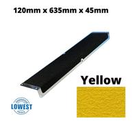 Slips Away 120mm X 45mm X 635mm Nosing Non Slip Decking Aluminium Screw Down Plates Yellow