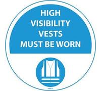 Slips Away All your Non Slip Solutions Warehouse Floor Graphic Marker Safety Signs -High Visibility - Strong Self Adhesive EWM17 - High Visibility Vests Must Be Worn