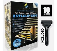 Slips Away Anti Slip Hazard Warning Tape Pre Cut Sheets 150mm X 610mm 10X Pack