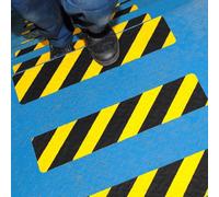 Slips Away Conformable Anti Slip Tread Cleats Pre Cut Tiles For Irregular Surfaces - Hazard 150mm X 610mm