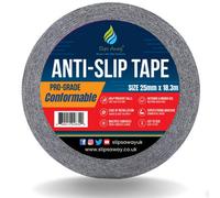 Slips Away Conformable Non Slip Tape - Aluminium Foil Backing For Irregular Surfaces 25mm X 18.3M Black