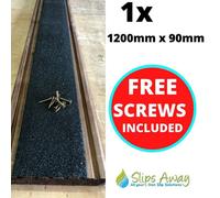 Slips Away Extra Wide Non Slip Decking Strips Grp Heavy Duty Pro Grade - 1X Black 1200mm X 90mm