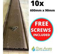 Slips Away Extra Wide Non Slip Decking Strips Grp Heavy Duty Pro Grade 90mm - Brown