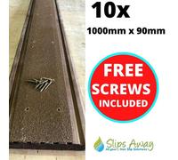 Slips Away Extra Wide Non Slip Decking Strips Grp Heavy Duty Pro Grade 90mm - Brown