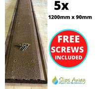 Slips Away Extra Wide Non Slip Decking Strips Grp Heavy Duty Pro Grade 90mm - Brown