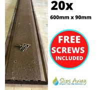 Slips Away Extra Wide Non Slip Decking Strips Grp Heavy Duty Pro Grade 90mm - Brown