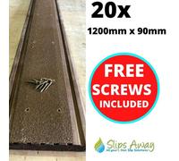 Slips Away Extra Wide Non Slip Decking Strips Grp Heavy Duty Pro Grade 90mm - Brown