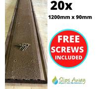 Slips Away Extra Wide Non Slip Decking Strips GRP Heavy Duty Pro Grade 90mm in Brown | Size: 60 cm tall x 90mm wide Slips Away Brown 60 cm tall x 90mm wide
