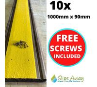 Slips Away Extra Wide Non Slip Decking Strips Grp Heavy Duty Pro Grade 90mm - Yellow